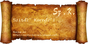 Szitó Kornél névjegykártya