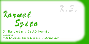kornel szito business card